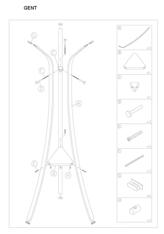 Вешалка для прихожей Signal GENT (черный) | изображение 4