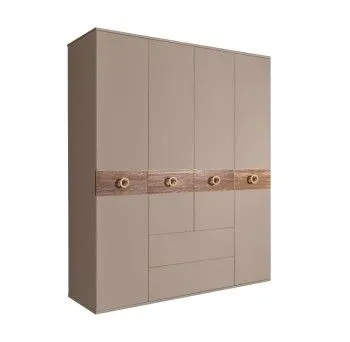 Шкаф 4-х дверный с ящиками, Bogemia Wood Fi (Мокка/Золото) БМШ2/41(Wo)