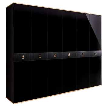 Шкаф 6-ти дверный Римини СОЛО (Черный/Золото) РМШ2/6(s)