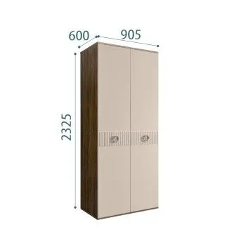 Шкаф 2-х дверный Bogemia Woodline Fi (Ваниль/Хром) БМШ2/2