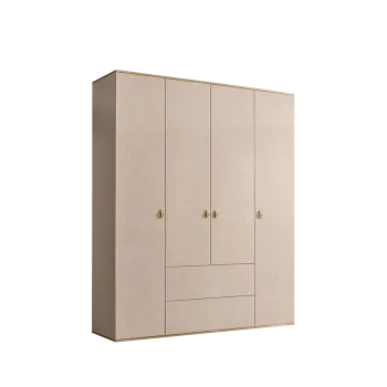 Шкаф 4-х дверный с ящиками Римини (Латте/Золото) РМШ2/41