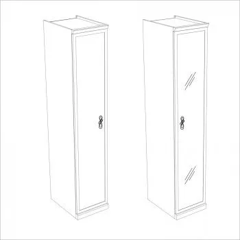 Мишель секция 1-ств с зеркалом белый матовый