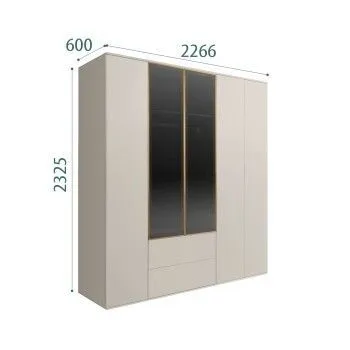 Шкаф 5-ти дв. с ящиками Bogemia Air (Шелк/Золото) БМШ2/52(2)