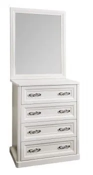 Комод Мишель 4 ящ. узкий белый матовый