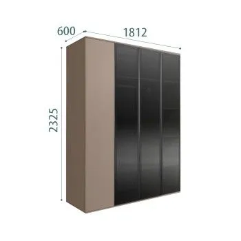 Шкаф 4-х дв. Bogemia Air (Мокка/Черный) БМШ2/4(3)