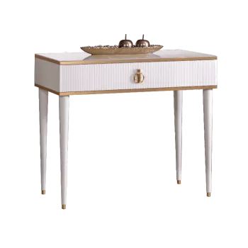 Стол туалетный узкий Римини СОЛО (Белый/Золото) РМСТ-1(s)[9]