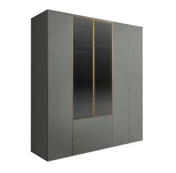 Шкаф 5-ти дв. с ящиками Bogemia Air (Серый/Золото) БМШ2/52(2)