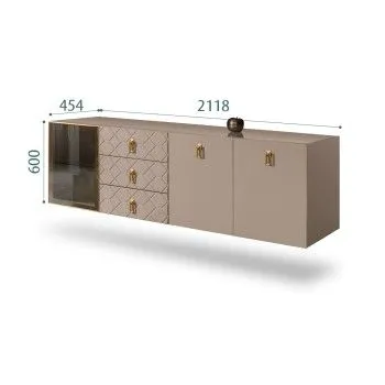 Комод 2.1м Bogemia Fly Farfalle (Мокка) (Lakobel/Золото) БМКМ-5[4]