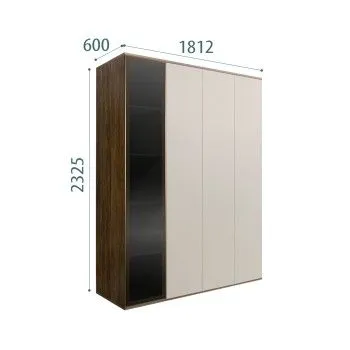 Шкаф 4-х дв. Bogemia Woodline Air (Шелк/Золото) БМШ2/4(1)