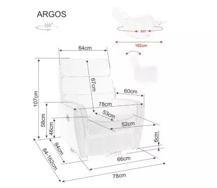 Кресло Signal ARGOS Velvet раскладное (бежевый) | изображение 5