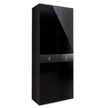 Шкаф 2-х дверный Римини СОЛО (Черный/Серебро) РМШ2/2(s)