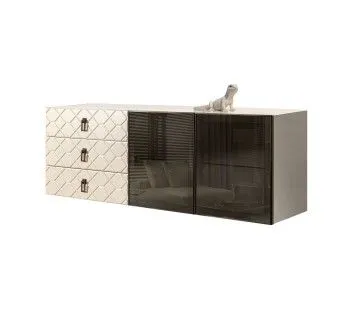 Комод 1.6м Bogemia Fly Farfalle (Слоновая кость) (Lakobel/Черный) БМКМ-4[5]