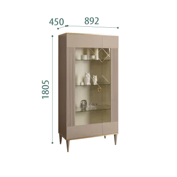 Витрина 2-ств. Римини СОЛО (Мокка/Золото) (Левая) РМВ2-2С(s)