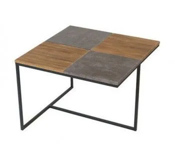 Стол журнальный Фьюжн квадро (Дуб американский/серый бетон)
