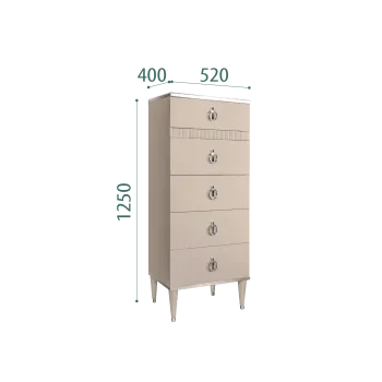 Комод узкий с планкой Римини СОЛО (Ваниль/Серебро) РМКМ-2(s)