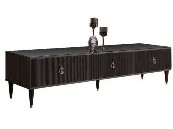 Тумба под телевизор 3 ящика Римини СОЛО (Орех империя/Серебро) РМТ-4(s)[10]