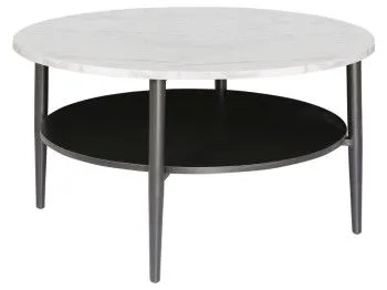 Стол журнальный Signal ELLA A (эффект белого мрамора/черный) 80/45