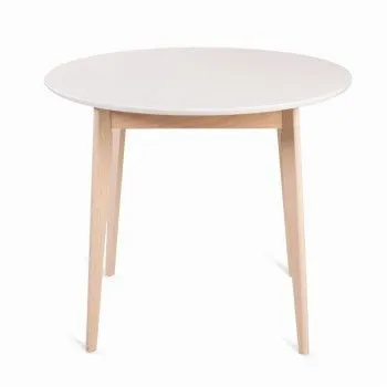 Стол Рэй-d900 (беленый дуб/белая эмаль) Круглый