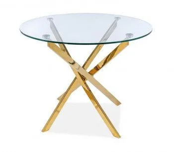 Стол обеденный Signal AGIS (прозрачный/золотой)