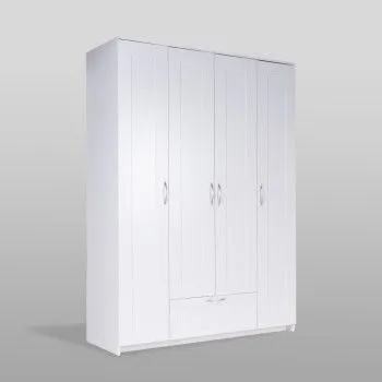 Шкаф Сириус, 4 двери и 1 ящик, 156х59х220 см, белый