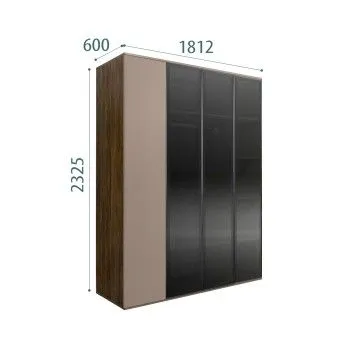 Шкаф 4-х дв. Bogemia Woodline Air (Мокка/Черный) БМШ2/4(3)