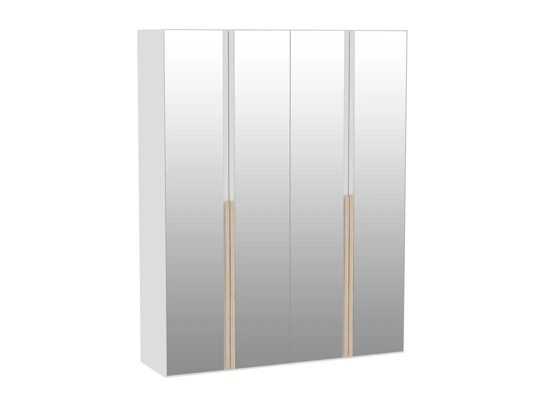 Шкаф 4-дверный с зеркальными дверями, Аврора (1812*522*2304) Дуб Мария/Кашемир