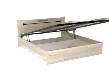 Кровать 1800 с подъемным механизмом, Мале (1858*2069*905) Дуб галифакс белый