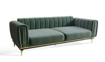 Диван Замира 3х местный оливковый