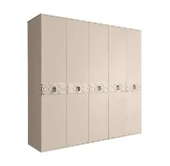 Шкаф 5-ти дв. Bogemia Farfalle (Ваниль/Хром) БМШ2/5(Fa)
