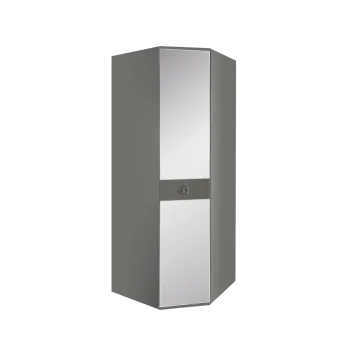 Шкаф угловой с зеркалом Римини СОЛО (Серый/Серебро) РМШУ1/1(s)