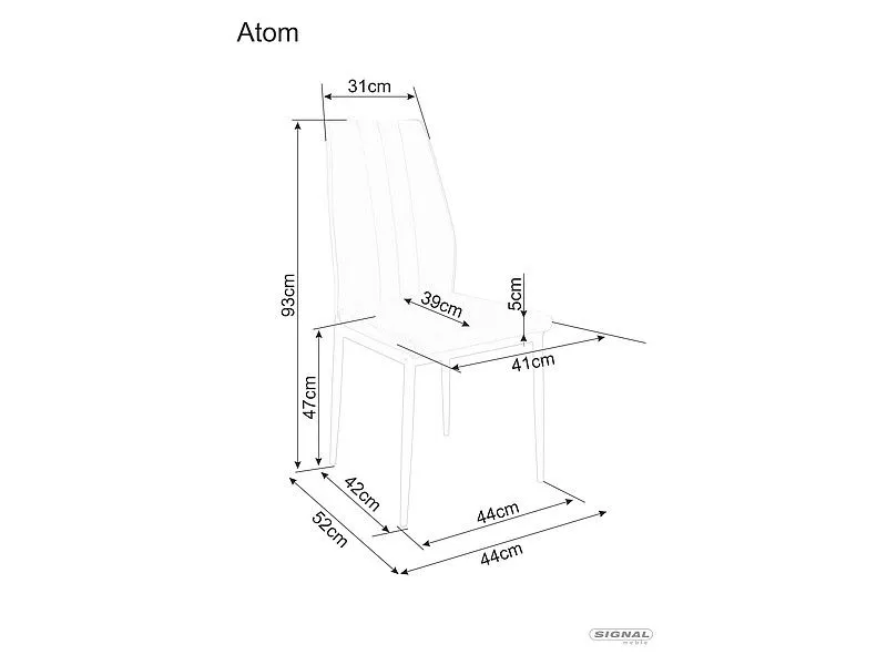 Стул кухонный Signal ATOM VELVET (серый/черный) | изображение 2