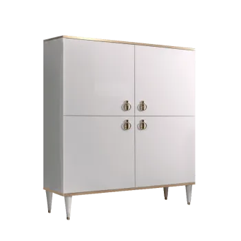 Пенал 4 двери Римини (Белый/Золото) РМП-3