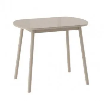 Стол РАУНД раздвижной со стеклом 94(124)х64, Капучино/Капучино