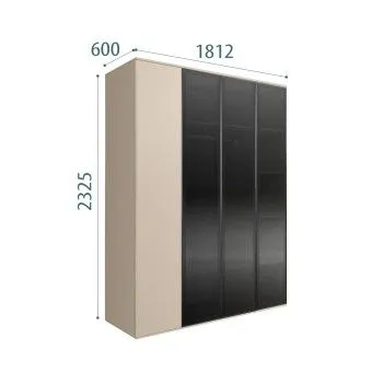 Шкаф 4-х дв. Bogemia Air (Ваниль/Черный) БМШ2/4(3)