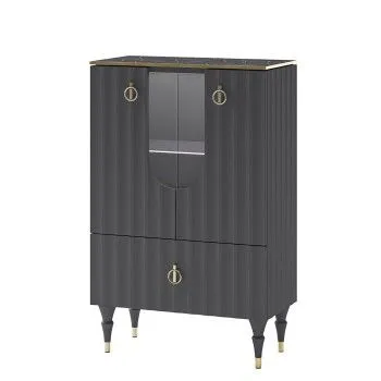 Шкаф комбинированный Лоренсо Графит МН-043-01