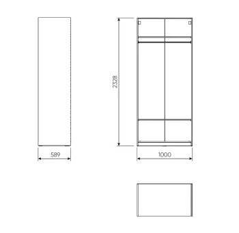 МАКС стеллаж 100х58х233 серый