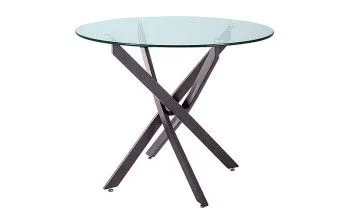 Стол обеденный Signal AGIS 90 (прозрачный/черный мат)