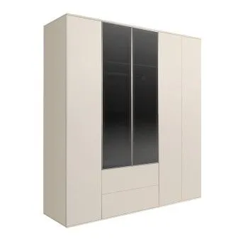 Шкаф 5-ти дв. с ящиками Bogemia Air (Слоновая кость/Серебро) БМШ2/52(2)