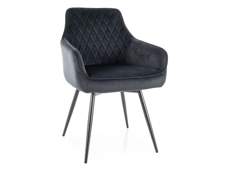 Стул кухонный Signal MARLO Velvet Bluvel 19 поворотный (черный/черный)