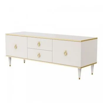 Тумба под телевизор Римини (Слоновая кость/Золото) РМТ-3
