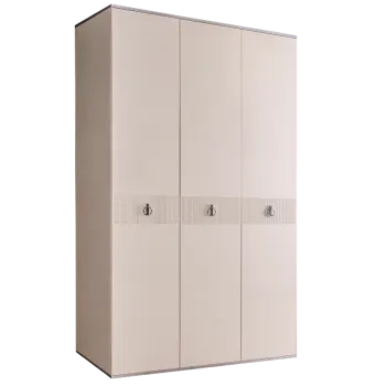 Шкаф 3-х дверный Римини СОЛО (Слоновая кость/Серебро) РМШ2/3(s)