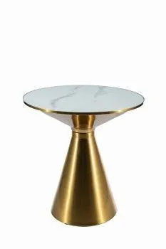 Стол журнальный Signal ARIES (белый/золотой)