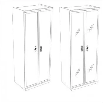 Натали секция 2-ств без зеркал белый глянец