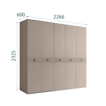 Шкаф 5-ти дверный Римини СОЛО (Мокка/Серебро) РМШ2/5(s)