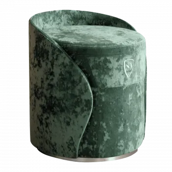 Пуф-тумба Изумрудная волна (Crush) серебро Sweet dreams PS-101