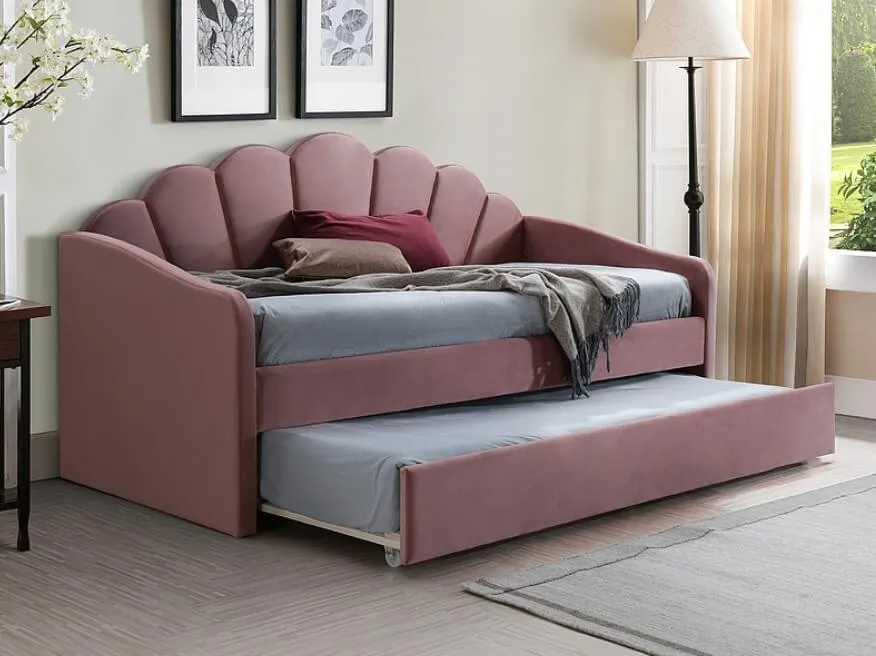 Кровать Signal BELLA VELVET (античный розовый) 90/200