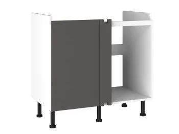 Стол под мойку угловой СМУ-100, Виста (900*534*870) Экокожа Серый, 26703