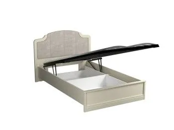 Кровать Люкс 1200 с подъемным механизмом, Сиена (1394*2110*1090), Береза бежевая рогожка