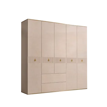 Шкаф 5-ти дверный с ящиками Римини СОЛО (Латте/Золото) РМШ2/51(s)