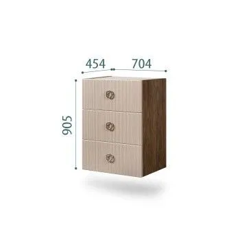 Комод Bogemia Woodline Fly Fi (Ваниль) (Novabuk/Хром) БМКМ-1